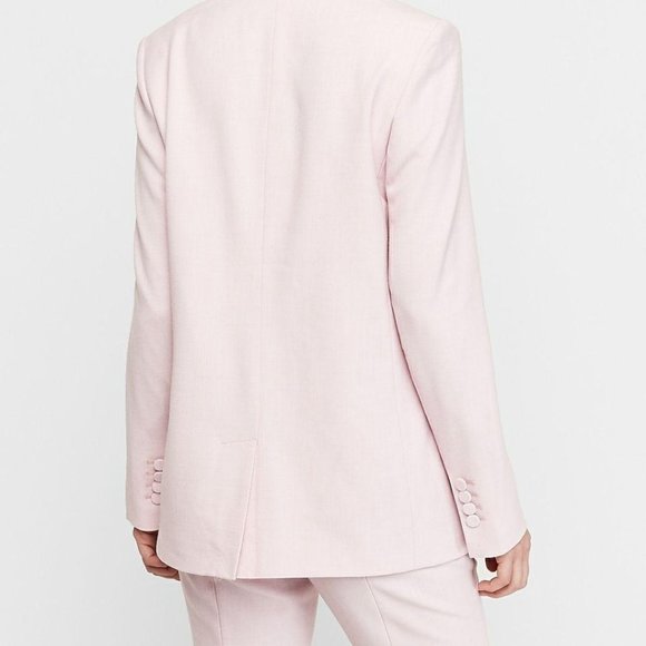 Express Pink Double Breasted Boyfriend Blazer Size - Picture 2 of 9